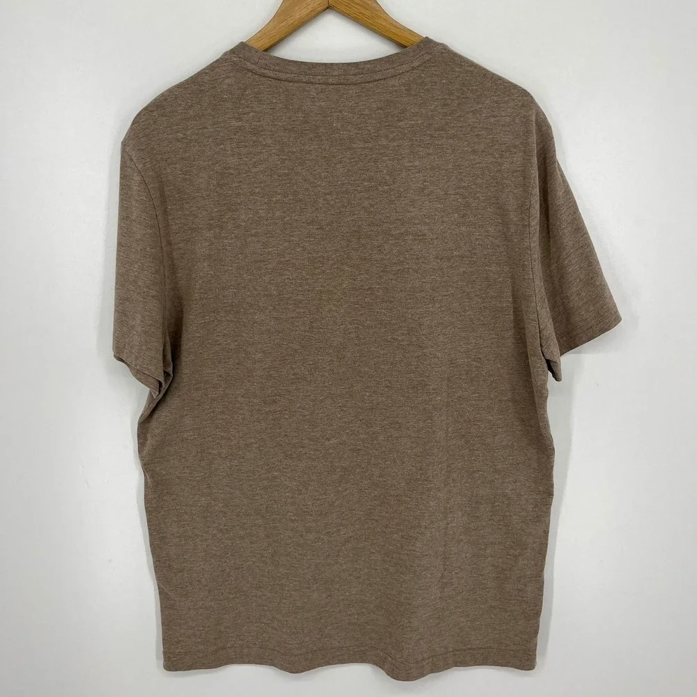 Banana Republic Mens Large Brown Graphic T-Shirt Frog Vintage Camera Photography